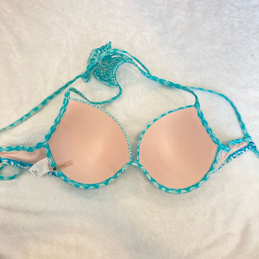 Target Blue Tie-Dye Design Bikini Top - Picture 2 of 3